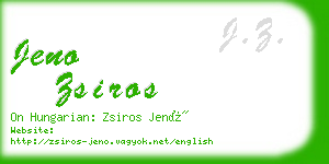 jeno zsiros business card